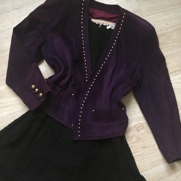 Vintage Jackets & Blazers - Lanna Purple Suede Blazer